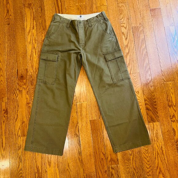 Vintage Y2K GAP Baggy Miliarty Cargo Pants 34 X 30 - Picture 1 of 16